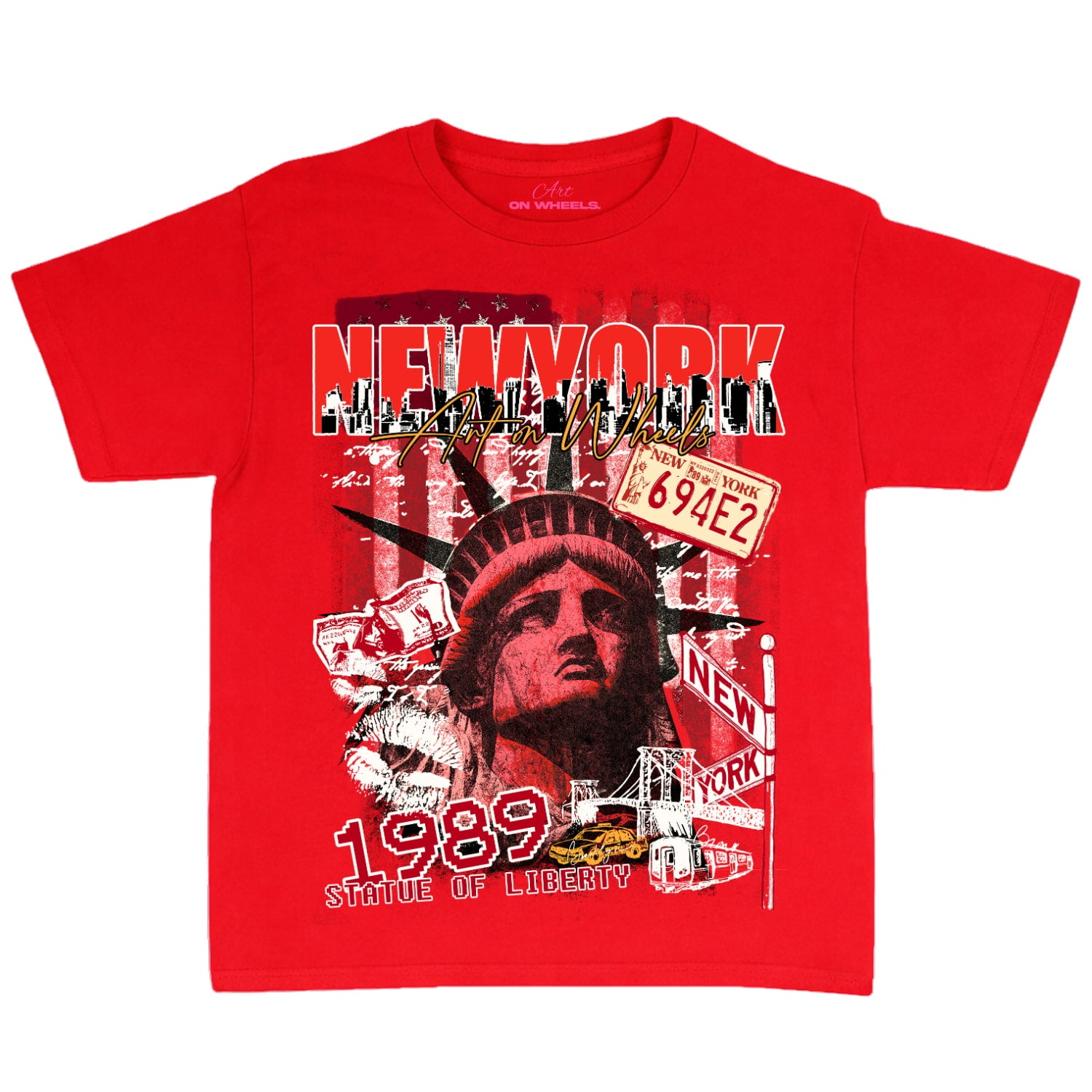 Red NYC Baby tee