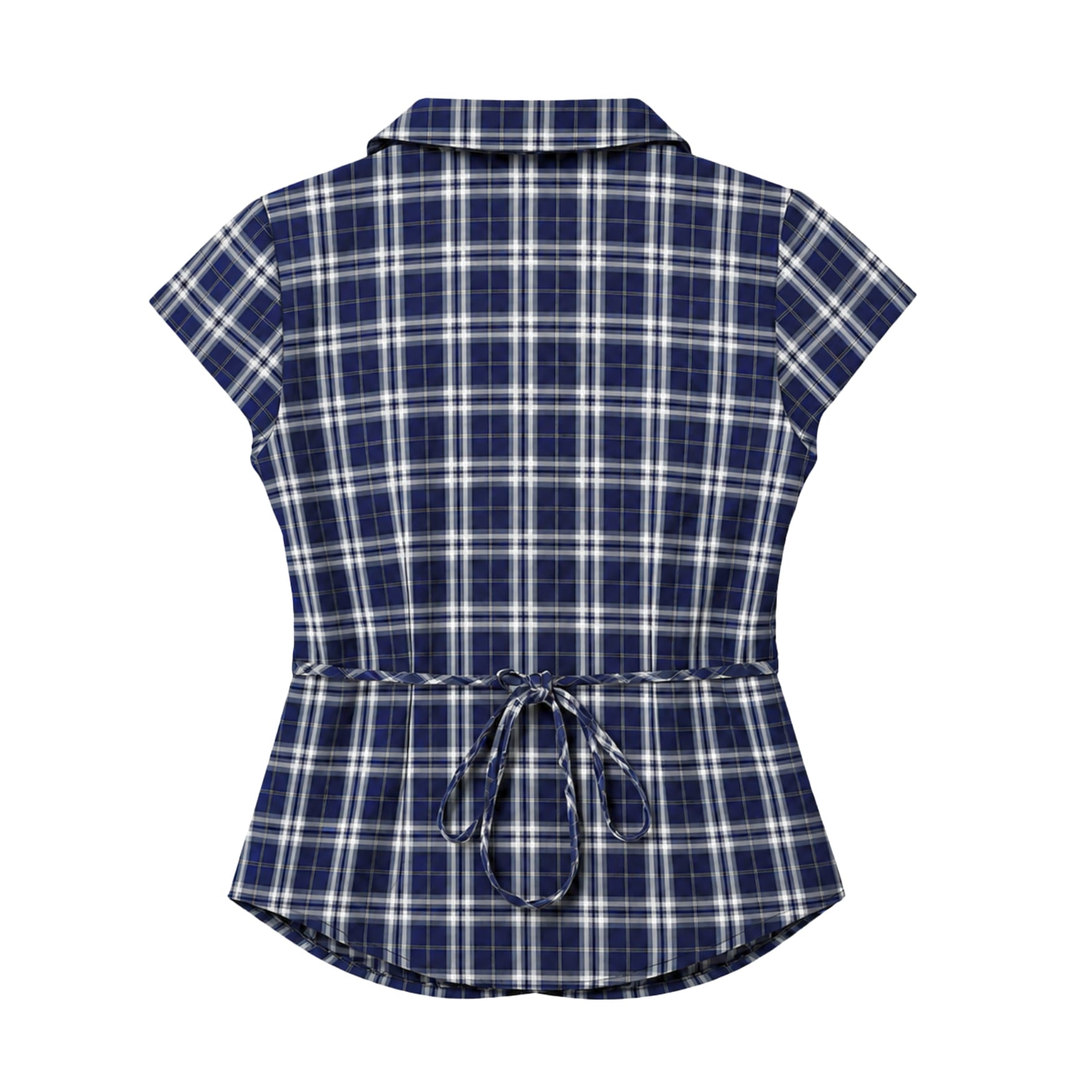 Blue Plaid Short Sleeve Shirt
