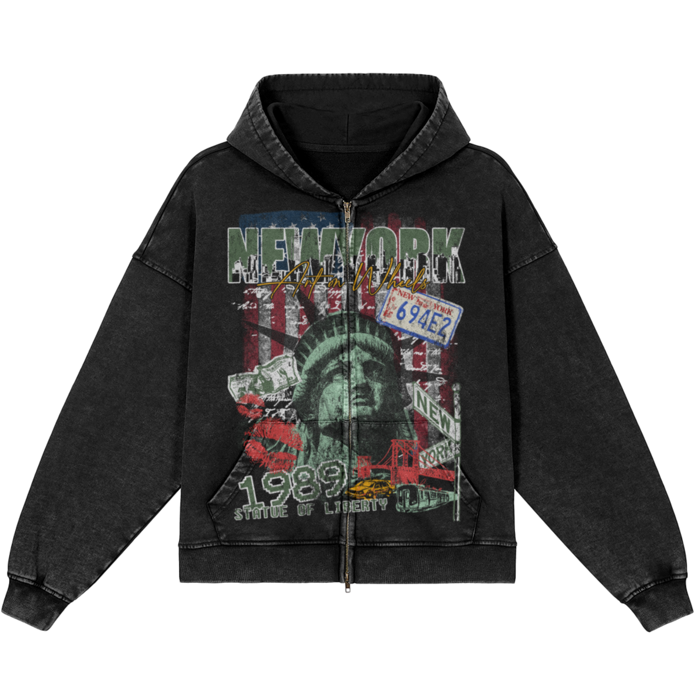 Vintage NEW YORK Zip Hoodie