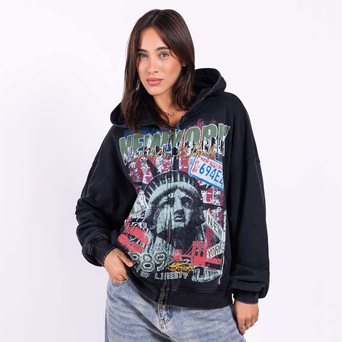 Vintage NEW YORK Zip Hoodie
