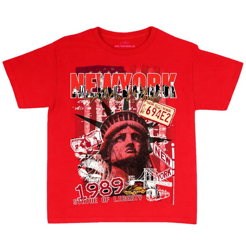 Red NYC Baby tee