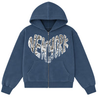 Blue Python Love Zip Hoodie