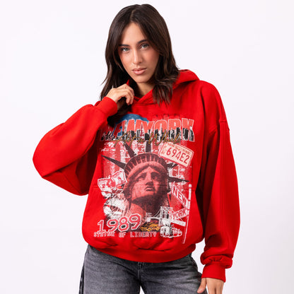 Red New York Hoodie