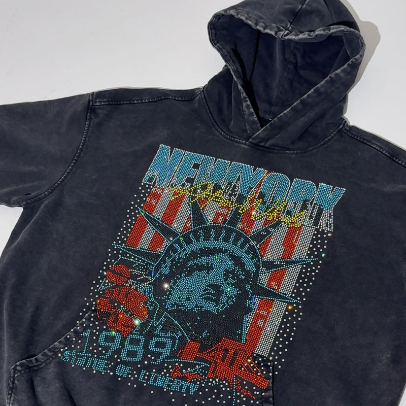 NYC Rhinestone Hoodie