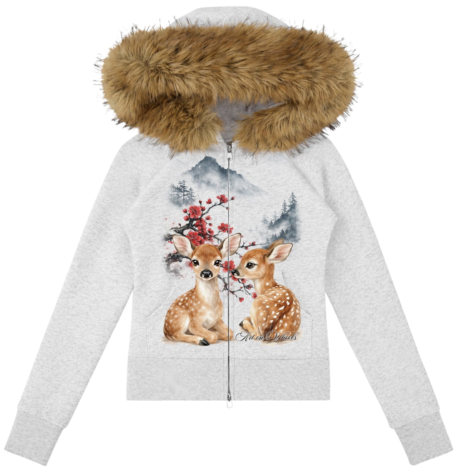 Wild Deer Slim Faux Fur Hoodie