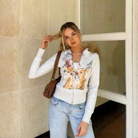 Wild Deer Slim Faux Fur Hoodie