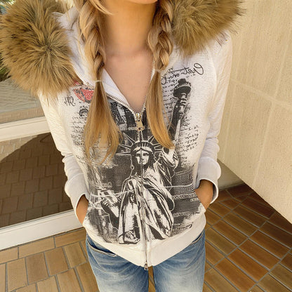 Icon Slim Faux Fur Hoodie