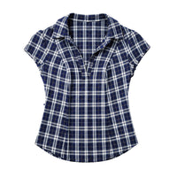 Blue Plaid Short Sleeve Shirt