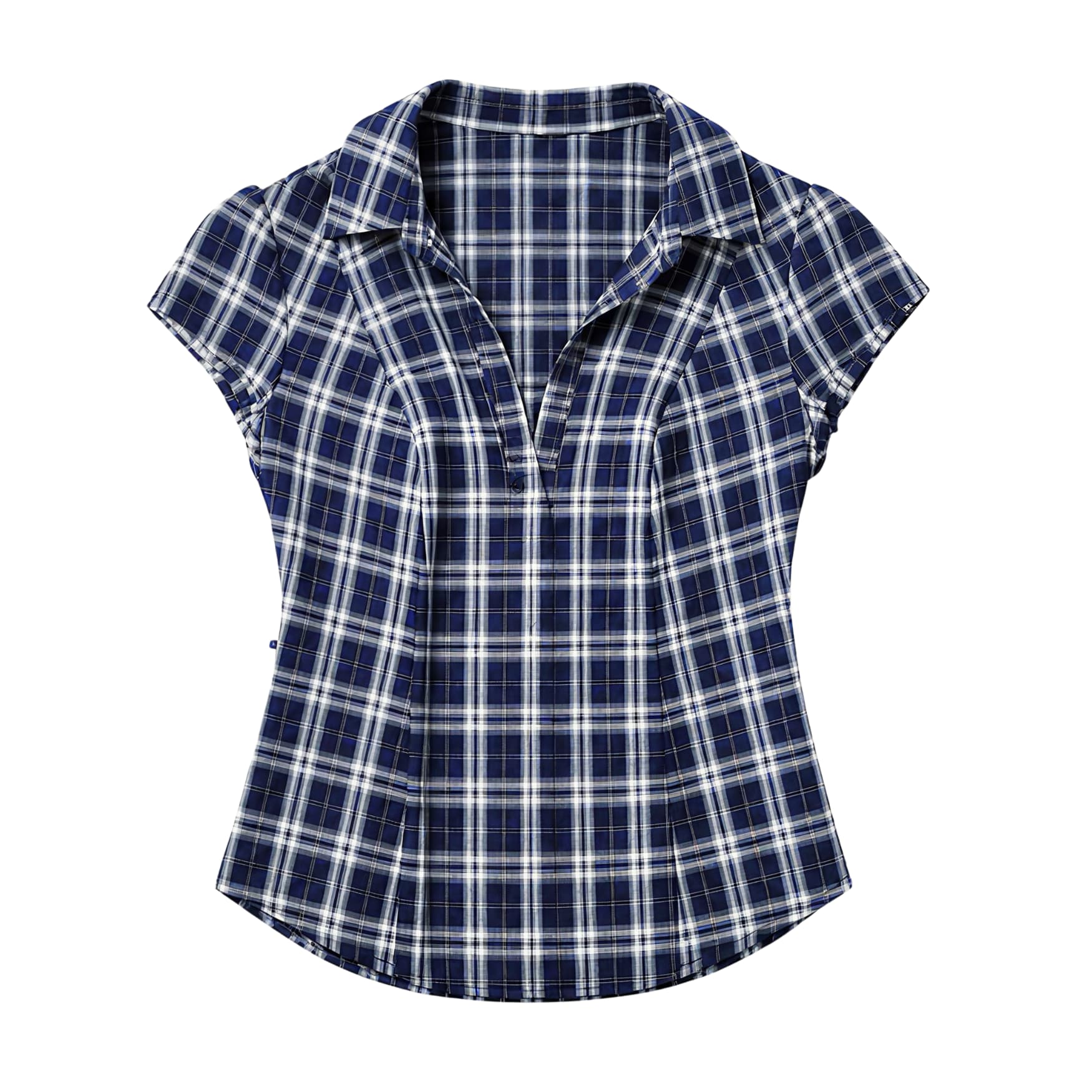 Blue Plaid Short Sleeve Shirt