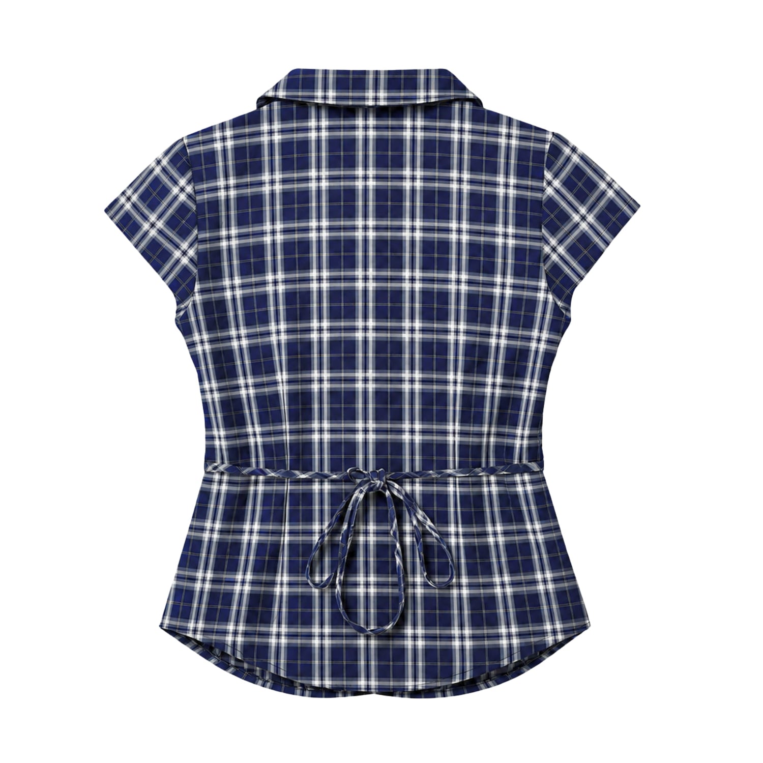 Blue Plaid Short Sleeve Shirt