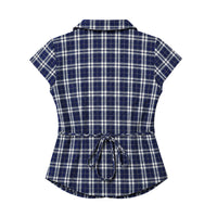 Blue Plaid Short Sleeve Shirt