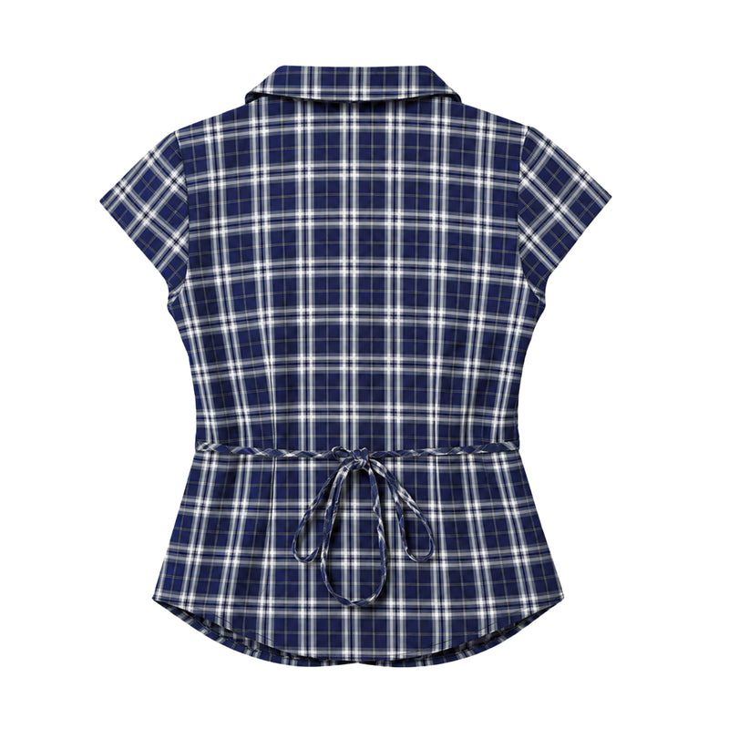 Blue Plaid Short Sleeve Shirt