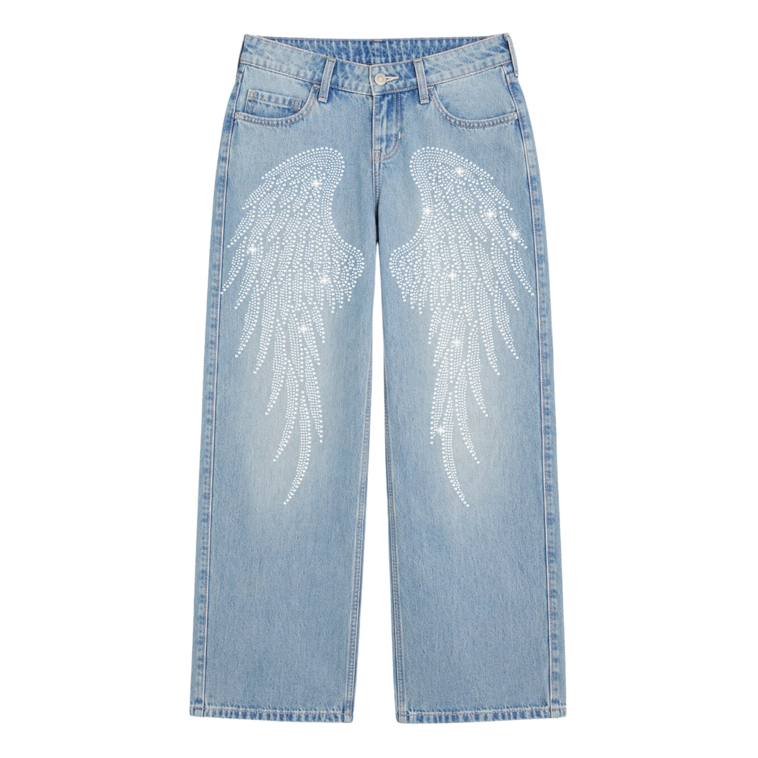 Low Rise Rhinestone Wings Jean
