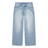 Low Rise Rhinestone Wings Jean