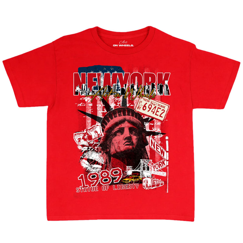 Red NYC Baby Tee