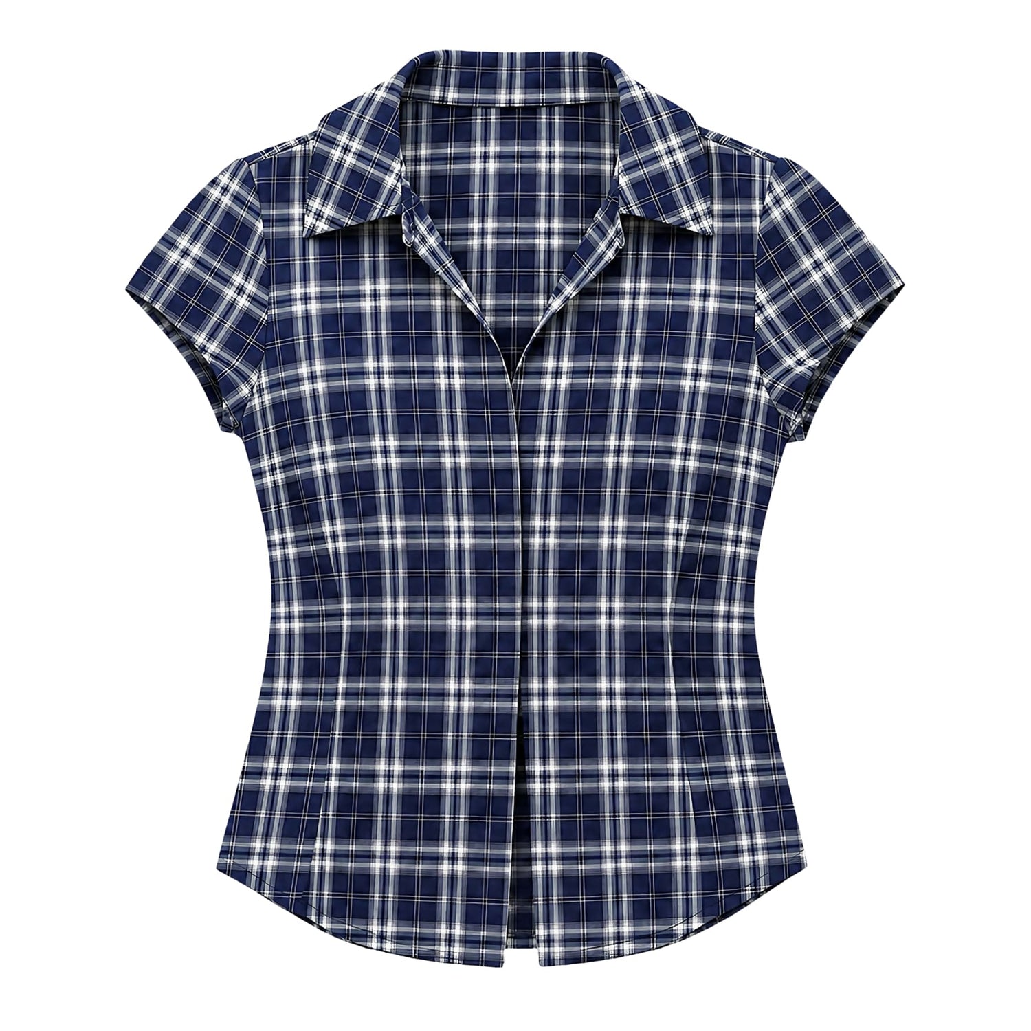 Blue Plaid Short Sleeve Shirt