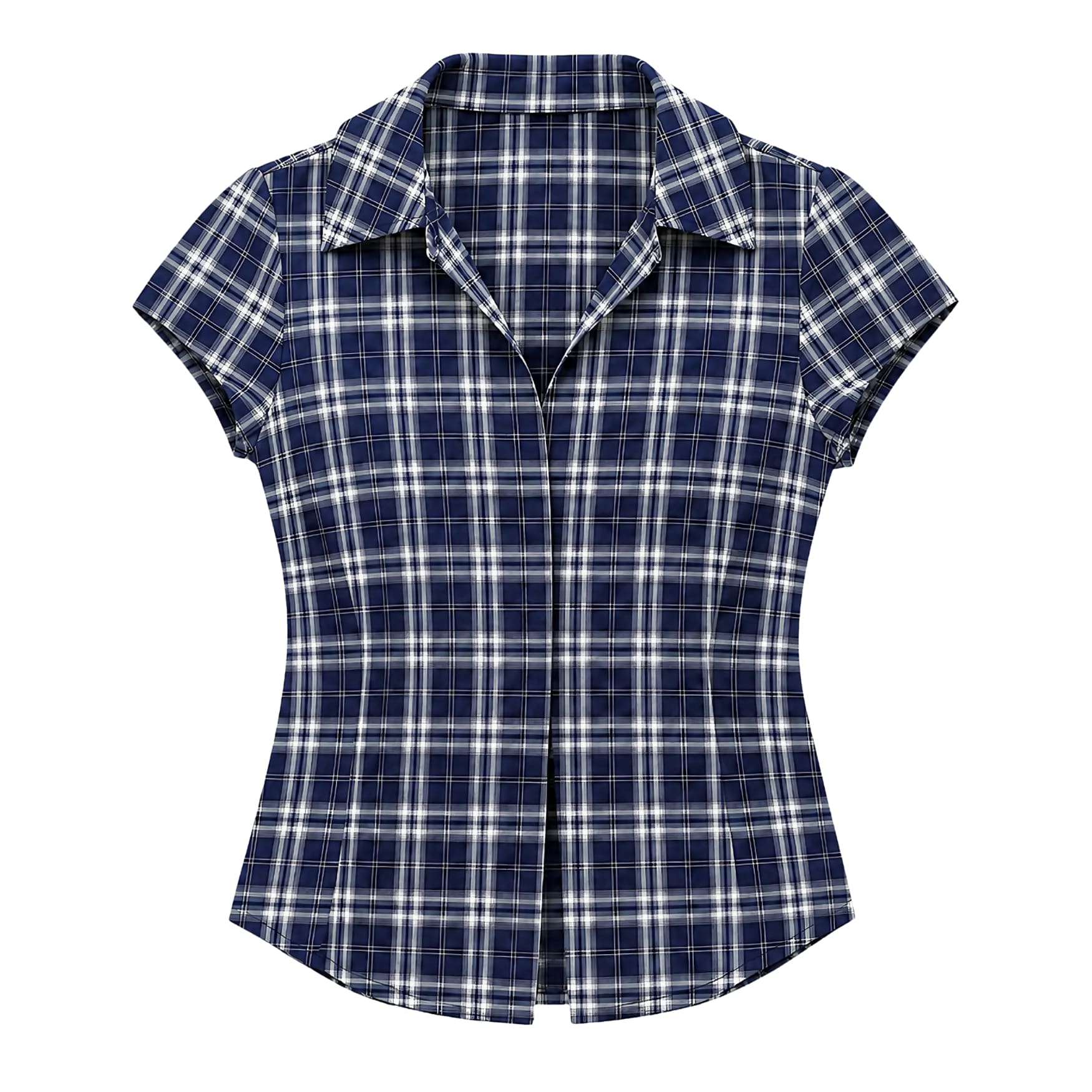 Blue Plaid Short Sleeve Shirt