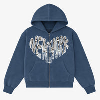Blue Python Love Zip Hoodie