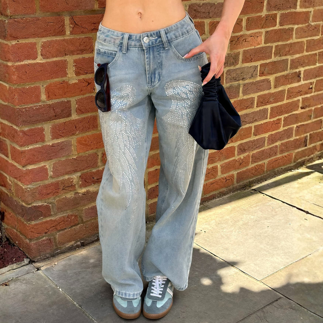 Angel Rhinestone Jean