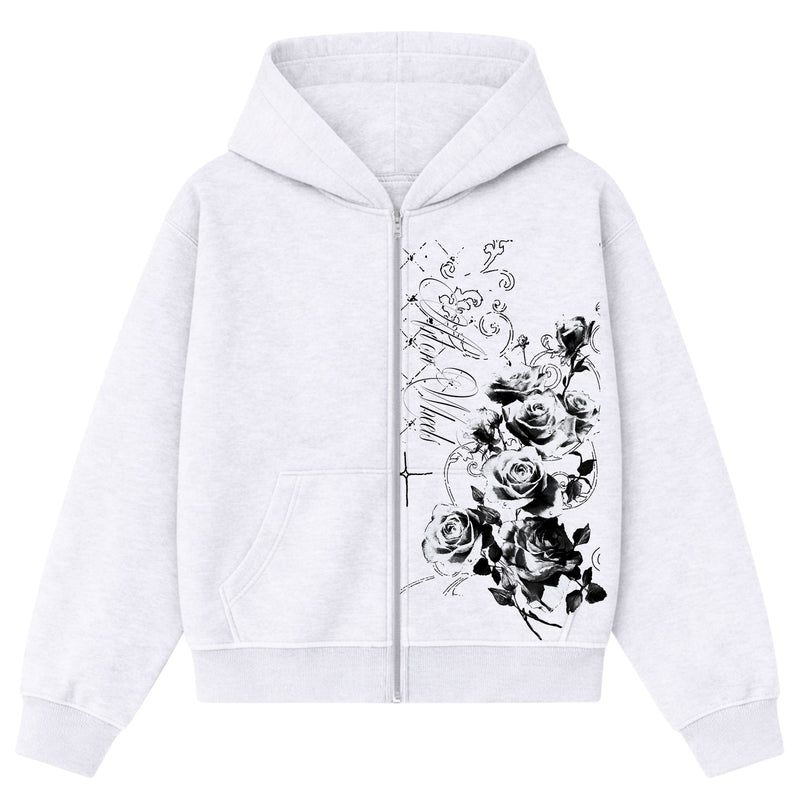 Midnight Roses Zip Hoodie