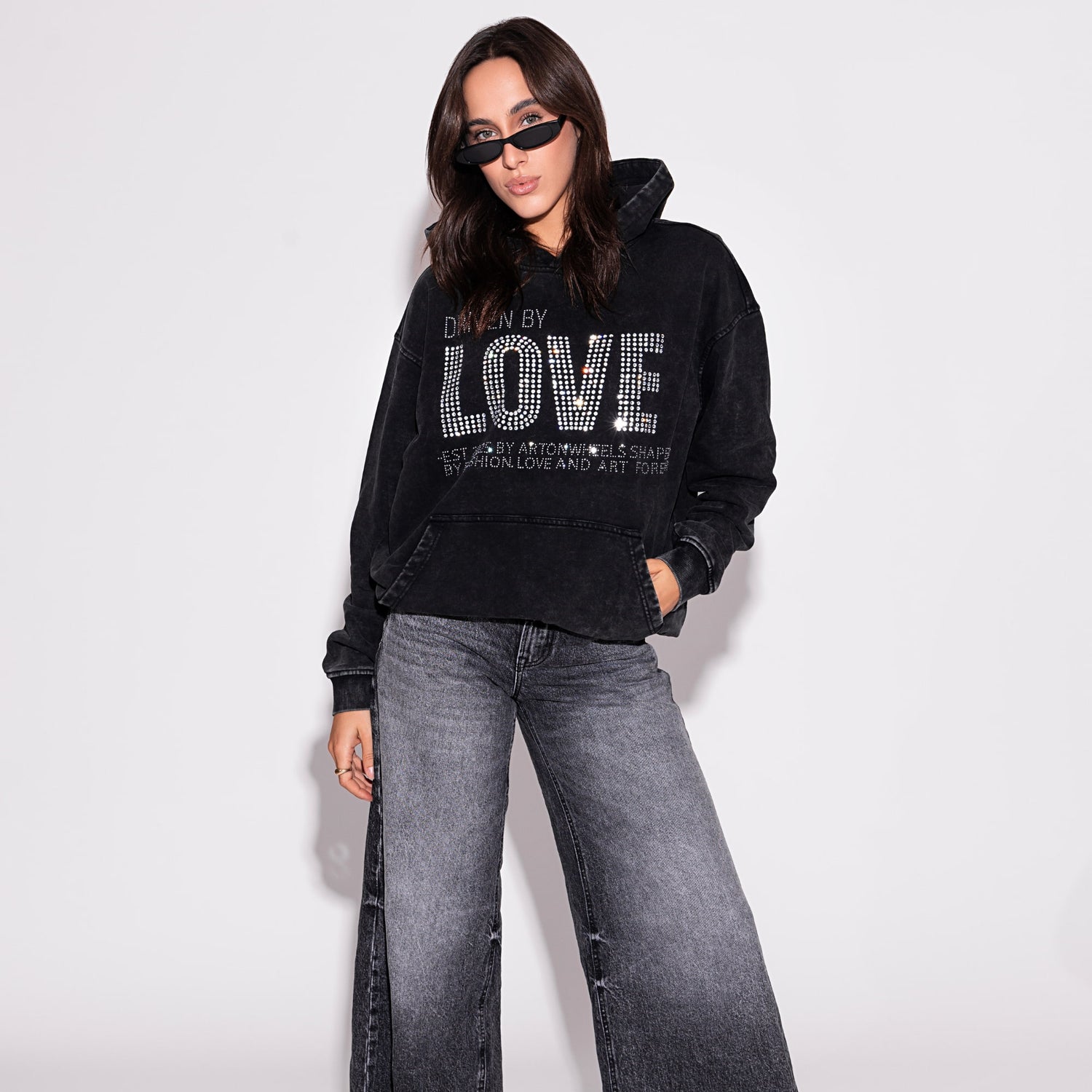 Driven by LOVE Rhinestone Hoodie