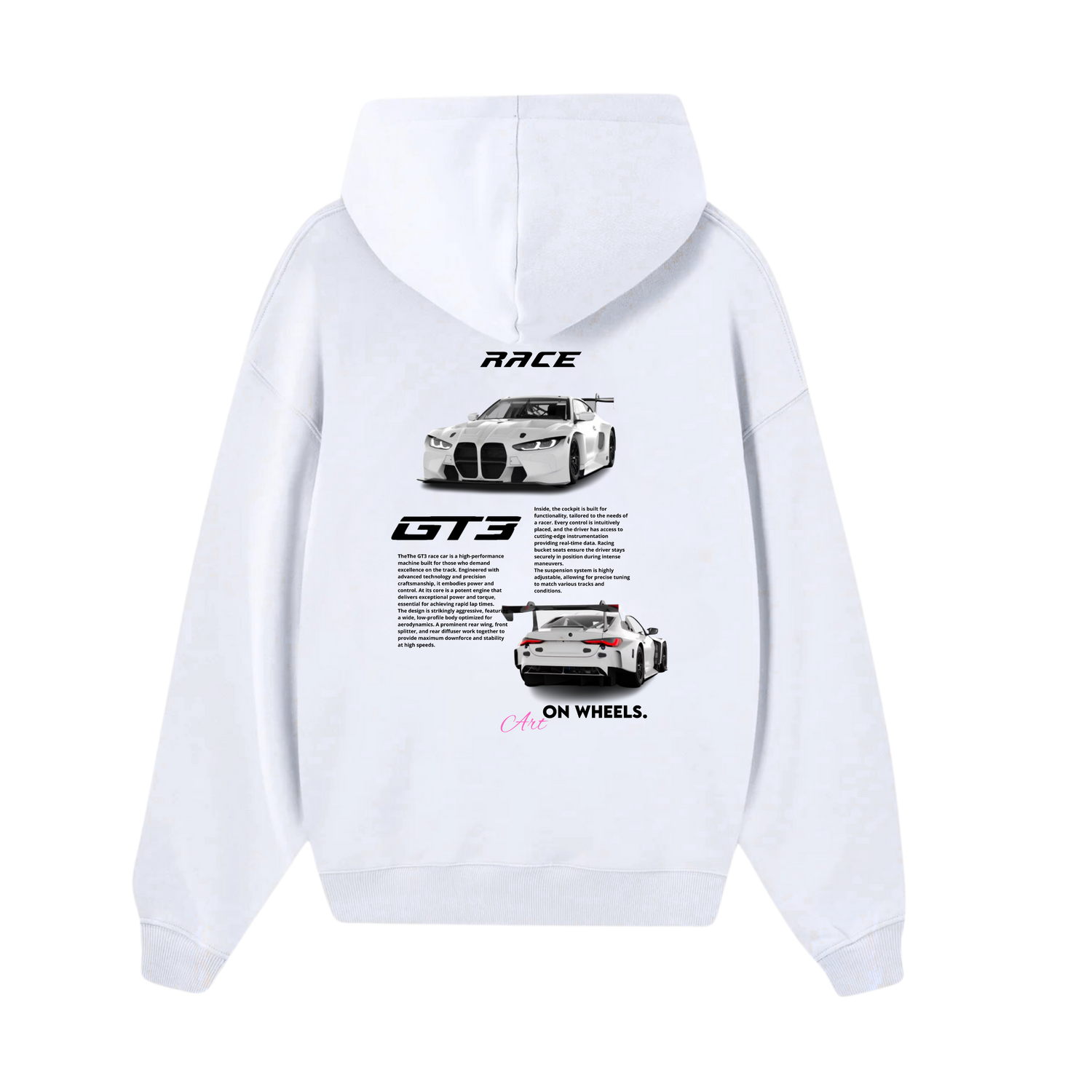 White GT3 race Hoodie